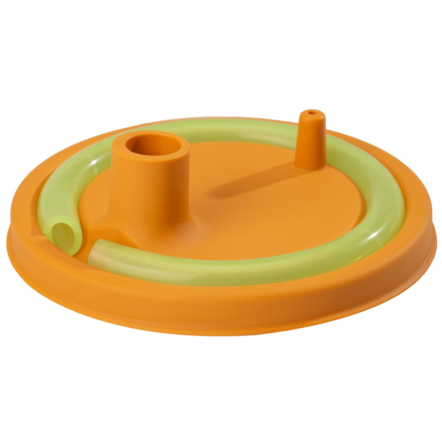 Deckel mit Trinkhalm, orange