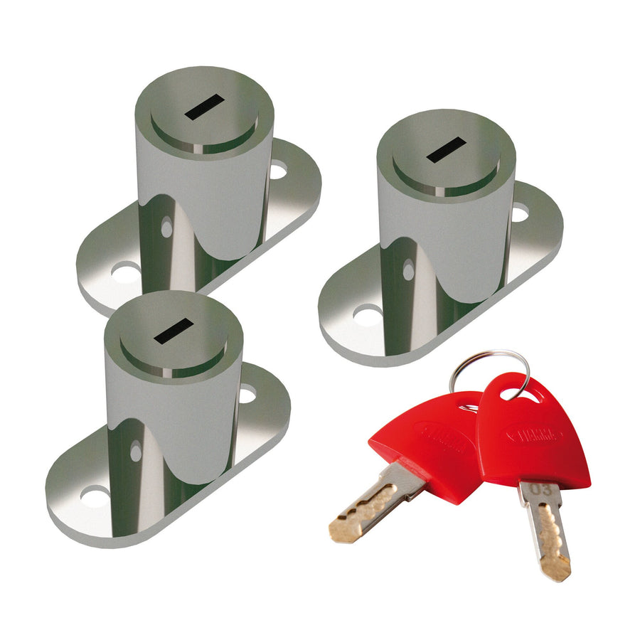 Ersatzschloss "One Key System" 3 Schlösser mit 2 Schlüsseln