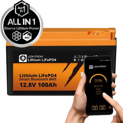 LIONTRON LiFePO4 12,8V 100Ah LX Arctic smart BMS mit Bluetooth, Marine IP67
