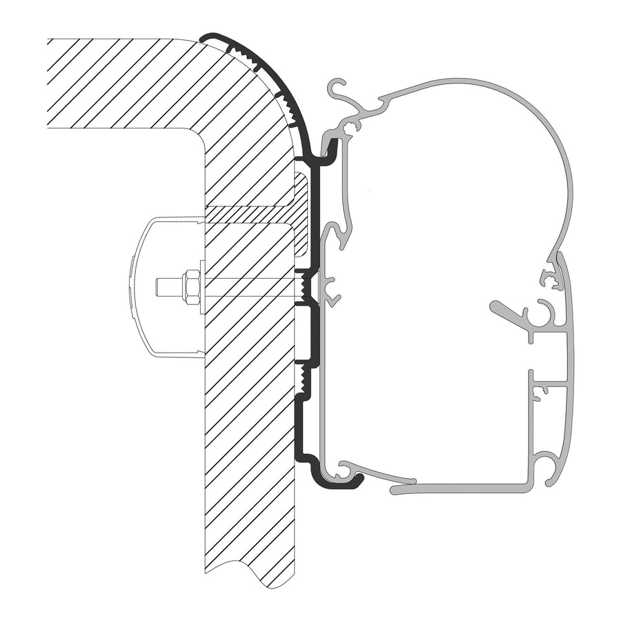 Adapter für Bürstner zu Markisen Dometic Serie 1, 4 m