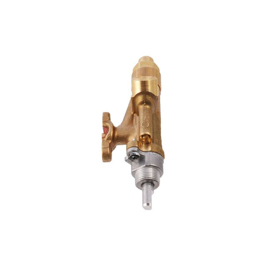 Gashahn gerade, für SMEV-Kocher, silber, Aufdruck "Gp Pc US 100 mb", mittel, Brennerdeckel ø 6 cm