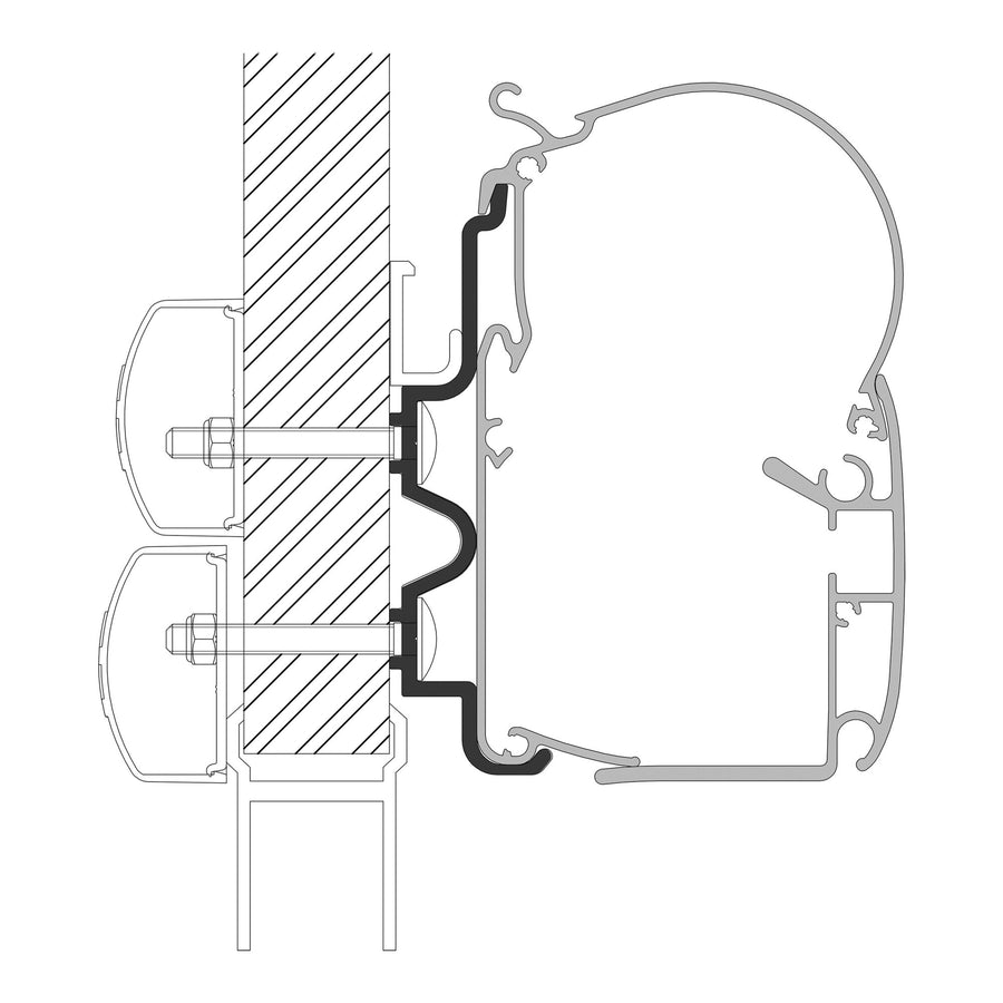 Adapter für Hymer Camp zu Markisen Dometic Serie 1, 4,50 m