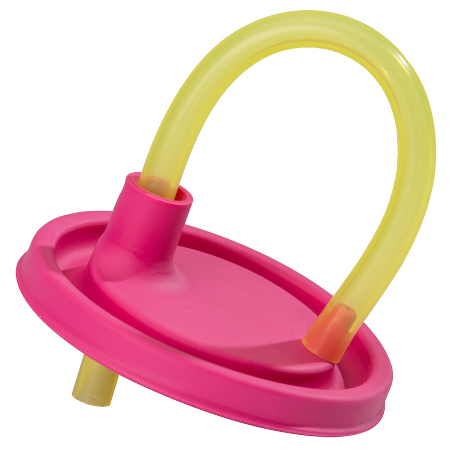 Deckel mit Trinkhalm, pink