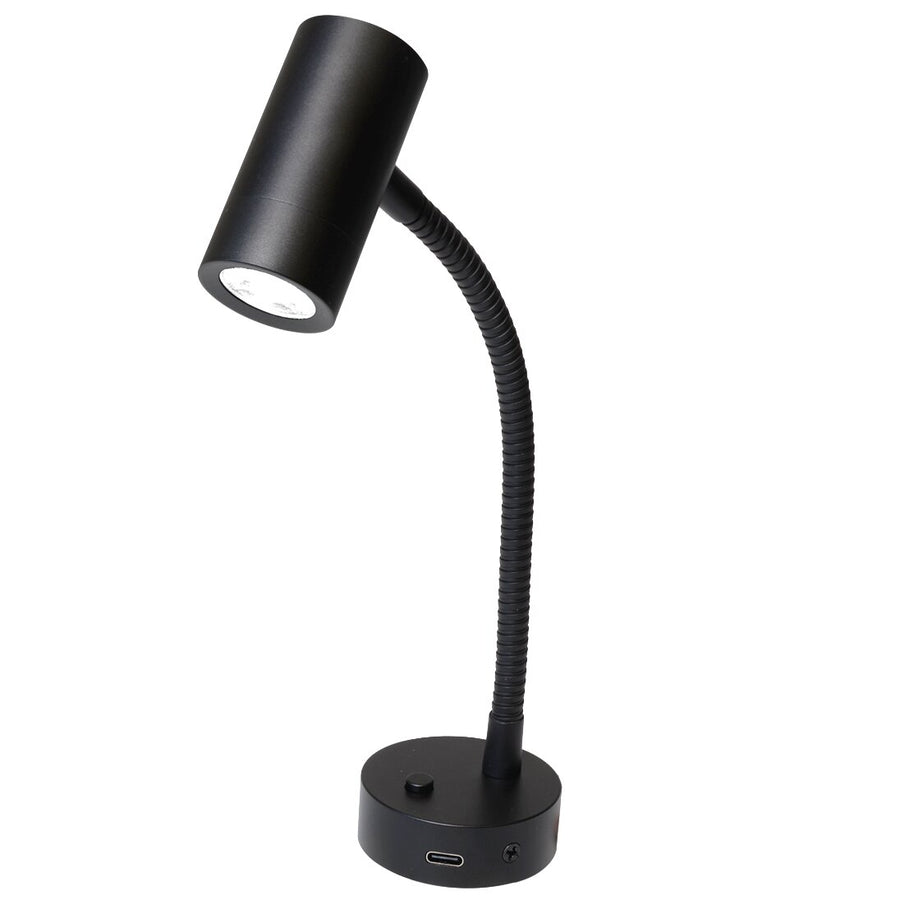 Leselampe Mini Tube D4 flex, Power LED, USB-C, mit Schalter, schwarz