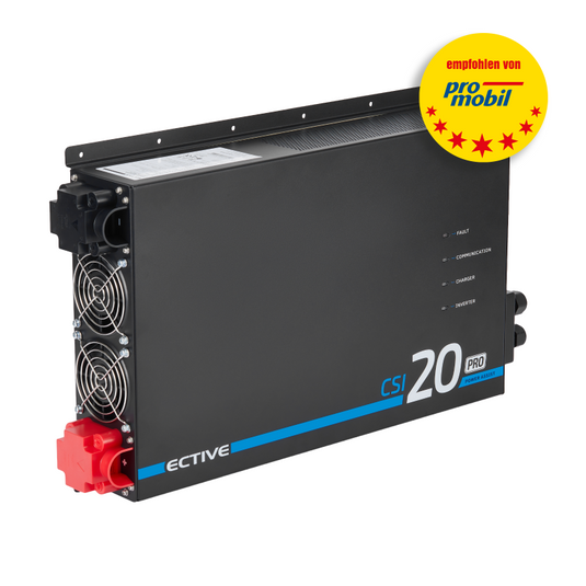 ECTIVE CSI 20 PA-RCD PRO 2000W/12V Sinus-Wechselrichter mit Netzvorrangschaltung und 125 A / 1500 W Ladegerät