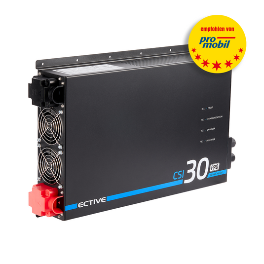 ECTIVE CSI 30 PA-RCD PRO 3000W/12V Sinus-Wechselrichter mit Netzvorrangschaltung und 125 A / 1500 W Ladegerät