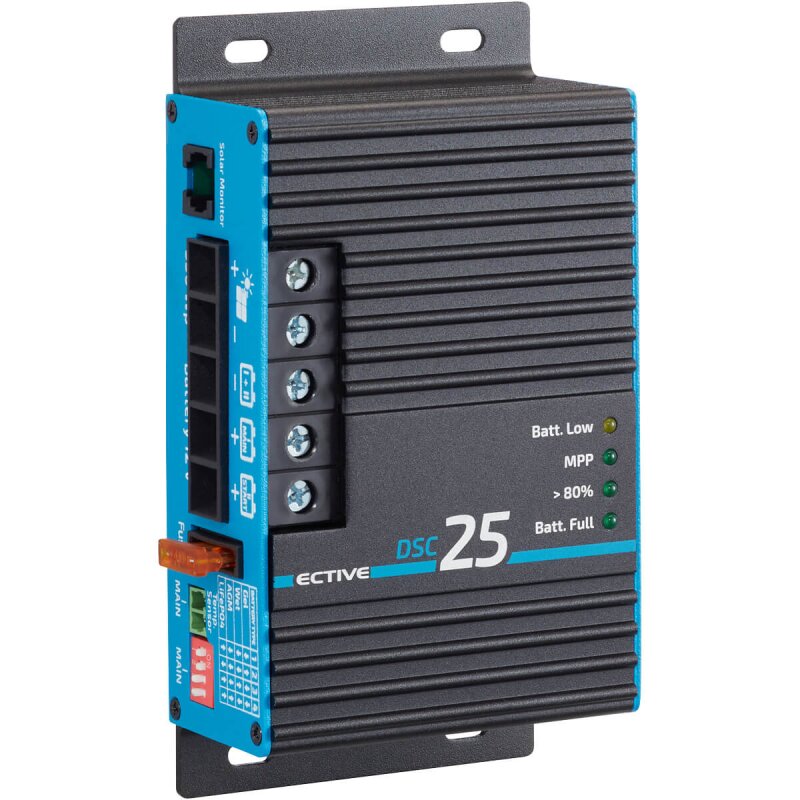 ECTIVE DSC 25 MPPT Dual Solar-Laderegler für zwei 12V Batterien 350Wp 50V 25A
